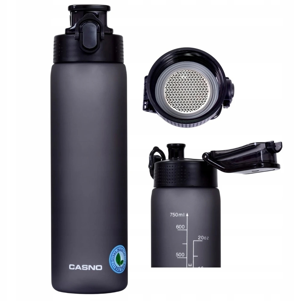 Gertuvė Tritano vandens butelis Casno 750 ml su skale ir filtru