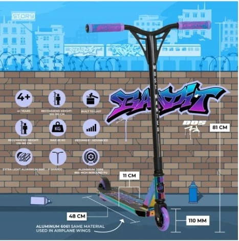 Triukas paspirtukas Story Bandit DOS 2 (81 cm) Neo