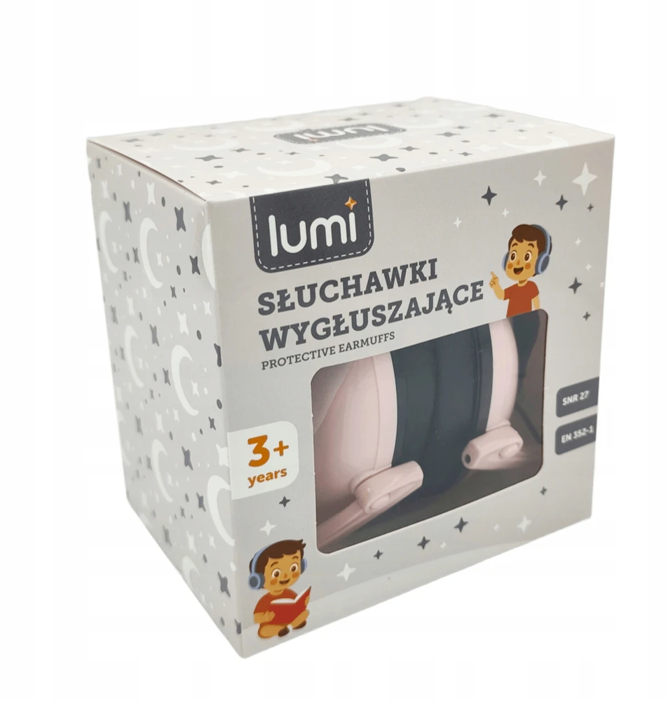 Triukšmą slopinančios ausinės vaikams, sergantiems autizmu, Aspergerio, 3 metų ir vyresni, rožinės spalvos LUMI