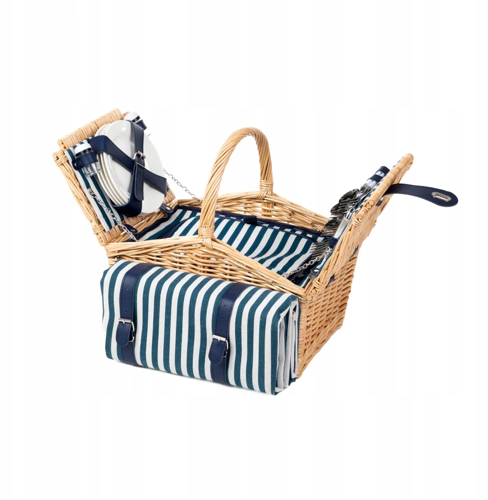 TRIVELLE pikniko krepšelis 4 asmenims su kilimėliu 40x28x20 cm HOMLA