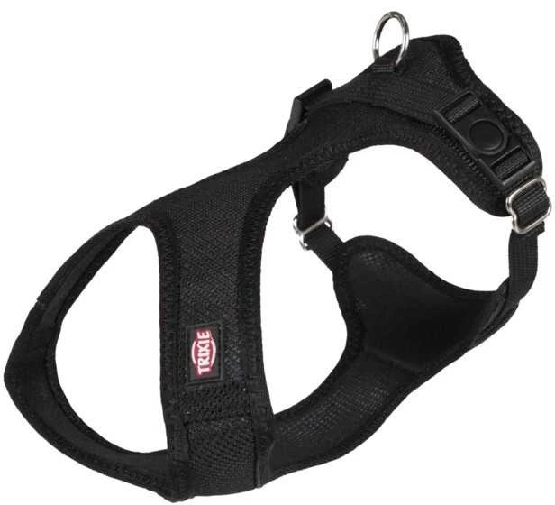 TRIXIE Comfort Soft touring petnešos, XS-S 30-45cm/15mm, juodos