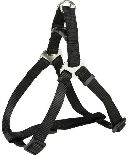 TRIXIE Premium One Touch petnešos, L 65-80cm/25mm, juodos