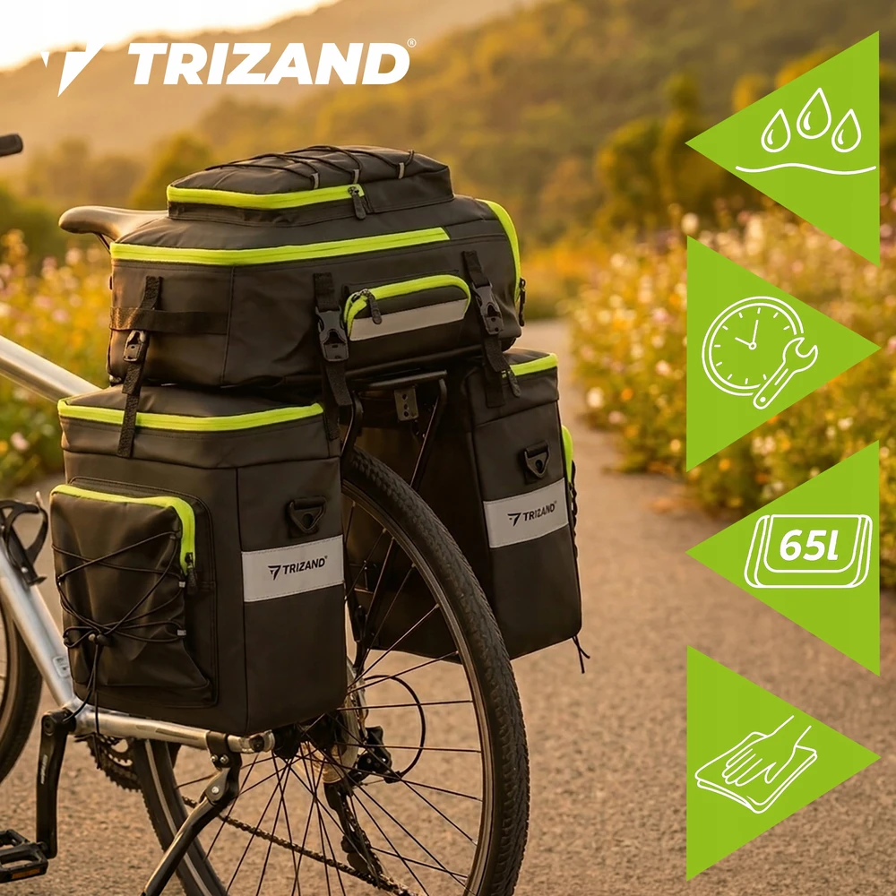 Trizand 53L Atsparus vandeniui Bicycle Bag