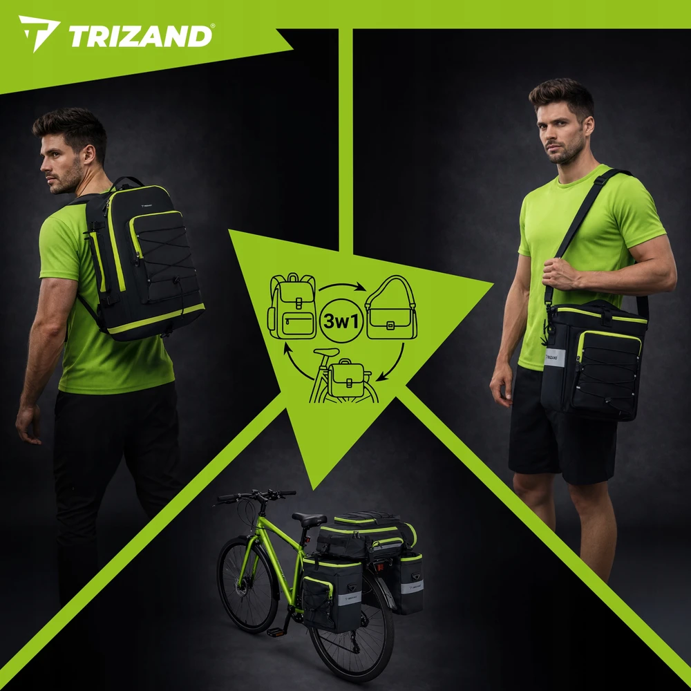 Trizand 53L Atsparus vandeniui Bicycle Bag