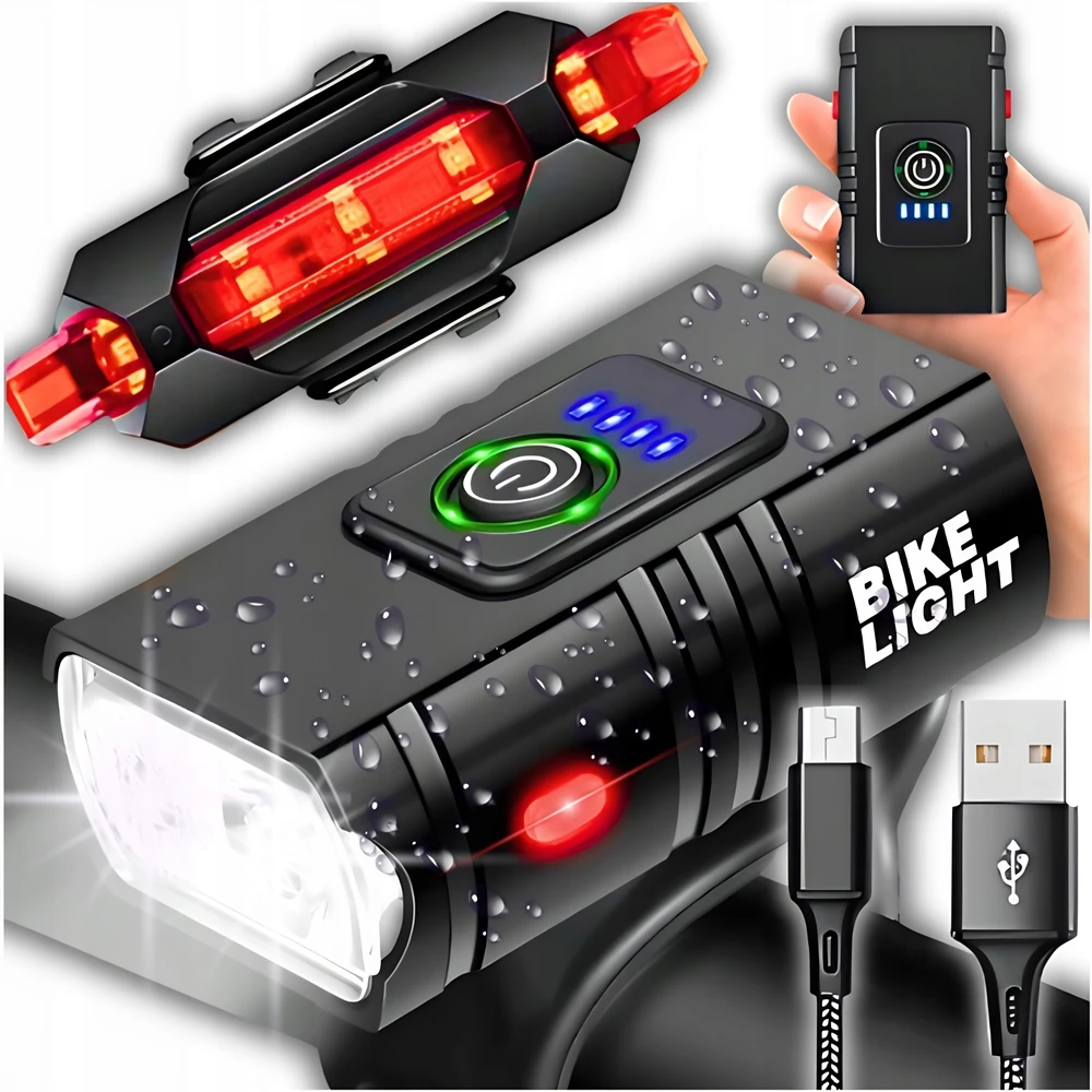 Trizand 4T6 USB dviračio žibintas + galinis žibintas 23677