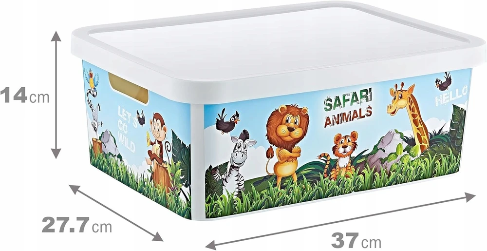 TRP Pojemnik 12 L pudełko na maskotki zabawki klocki SAFARI BEZ BPA