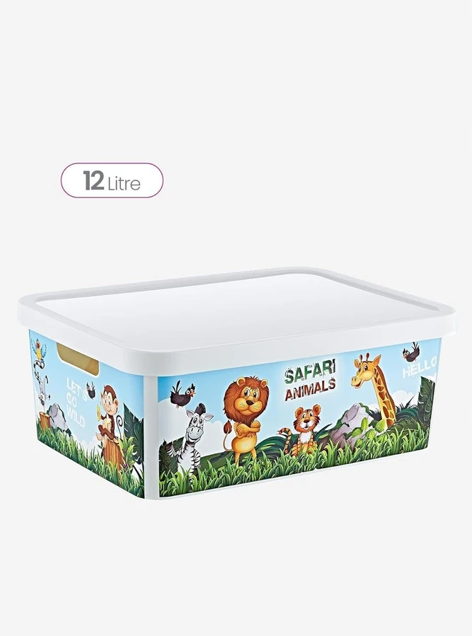 TRP Pojemnik 12 L pudełko na maskotki zabawki klocki SAFARI BEZ BPA