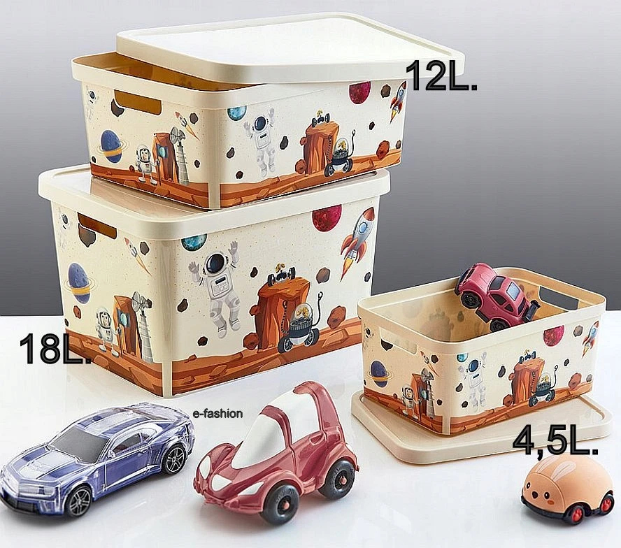 TRP POJEMNIK PUDEŁKO na zabawki klocki maskotki 4,5L SPACE
