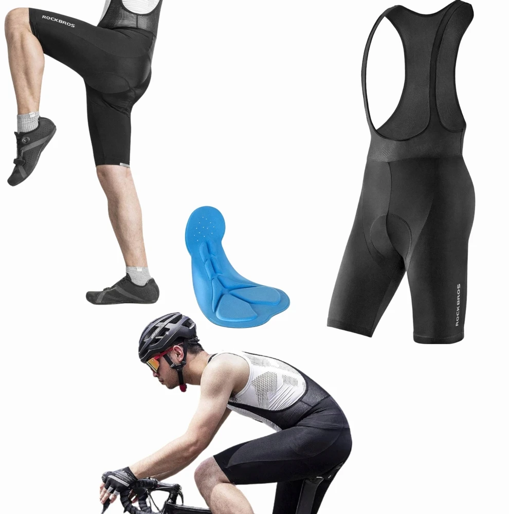 Rockbros RK2002XL bib shorts with XL pad – juodos spalvos
