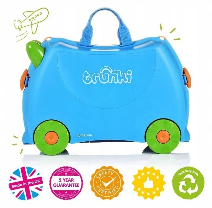 Trunki NUORODOS VAIKŲ LAGAMINAS JOJIMO LAGAMINIS MĖLYNAS - Terasa