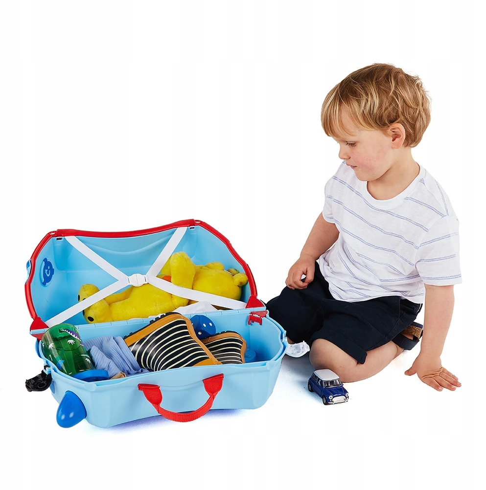 Trunki kelioninis lagaminas su ratukais vaikams | Mėlynas