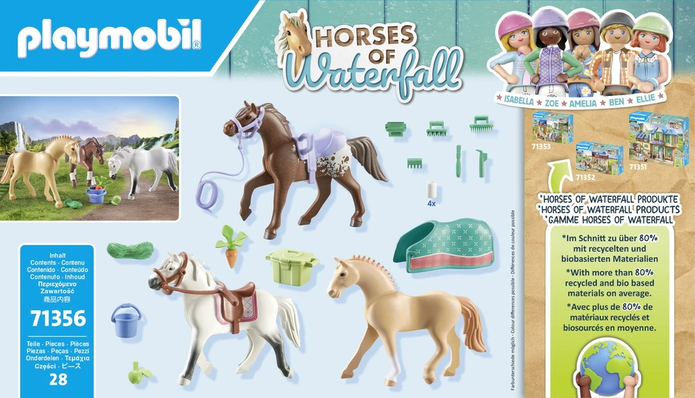 Konstruktorius Playmobil Trys arkliai su balnais 71356