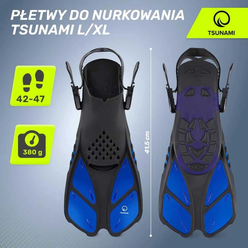 TSUNAMI L/XL tamsiai mėlyni plaukmenys