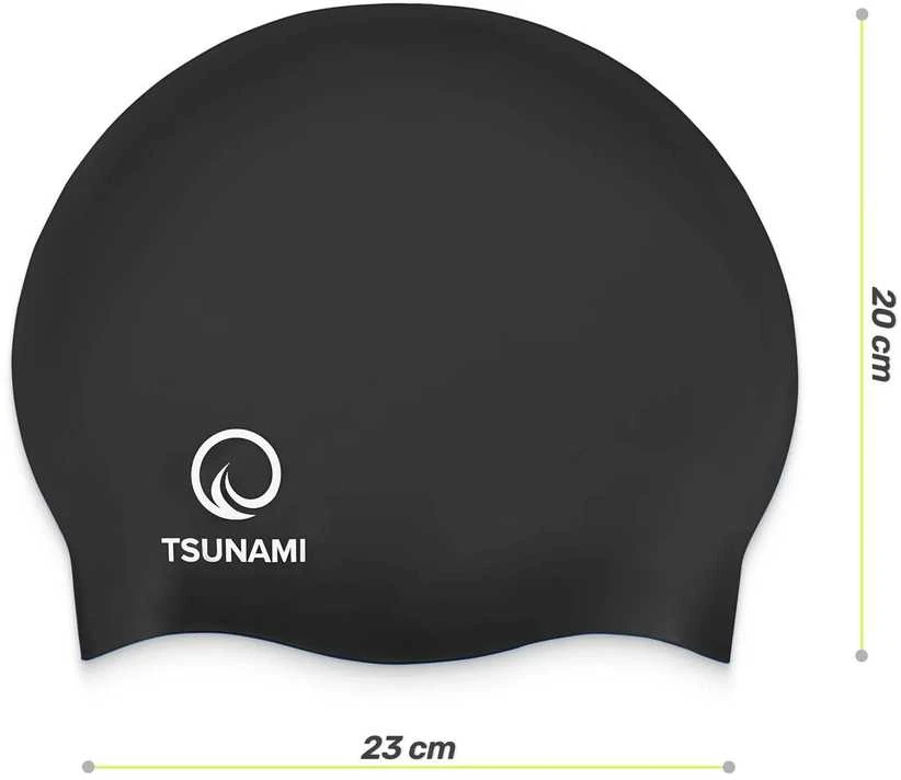 TSUNAMI PRO unisex plaukimo kepuraitė, juoda