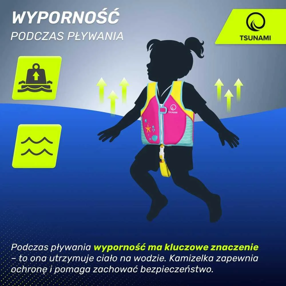 TSUNAMI rožinė plaukimo liemenė 3-6 metų vaikams