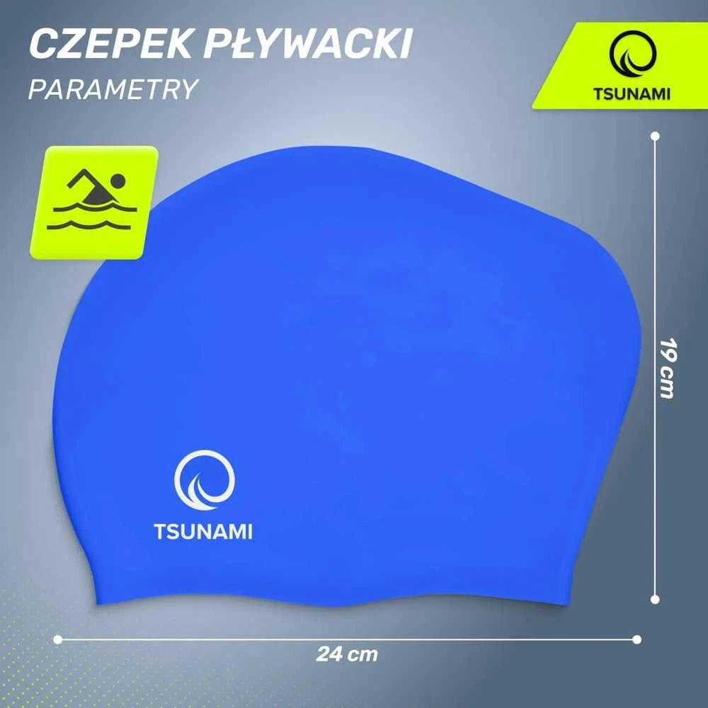 TSUNAMI tamsiai mėlyna unisex plaukimo kepuraitė
