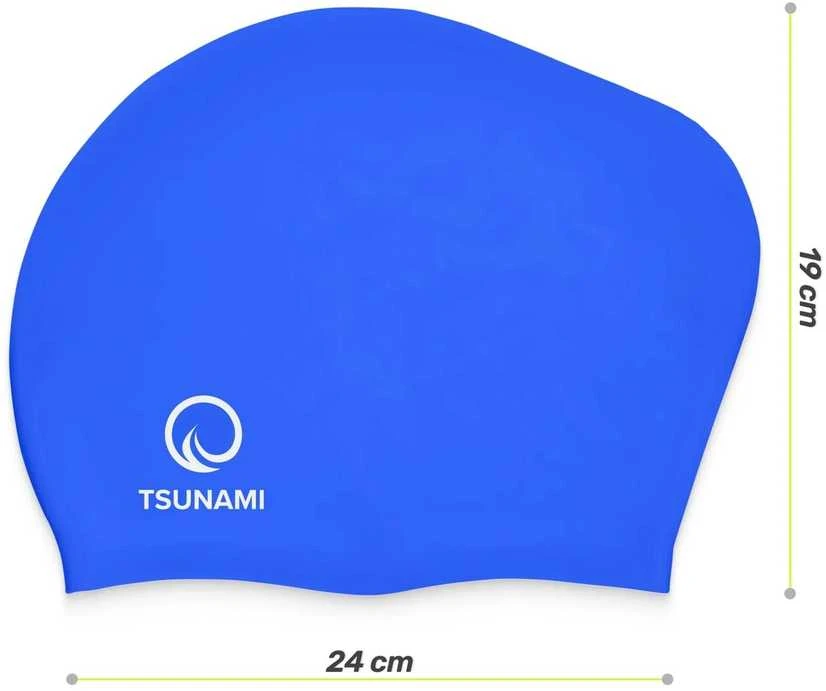 TSUNAMI tamsiai mėlyna unisex plaukimo kepuraitė