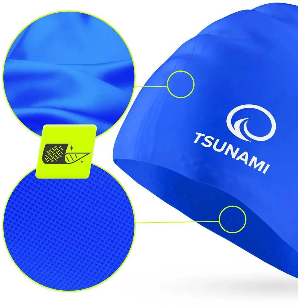 TSUNAMI tamsiai mėlyna unisex plaukimo kepuraitė