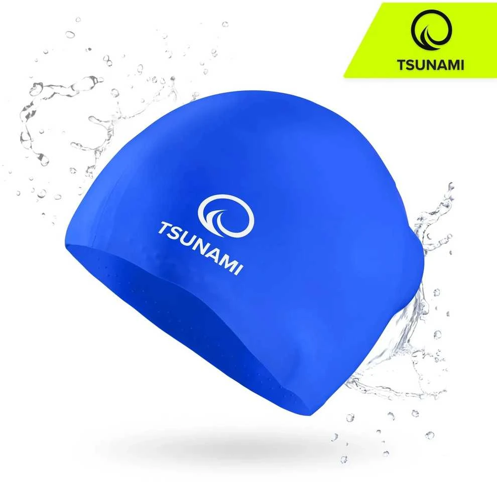 TSUNAMI tamsiai mėlyna unisex plaukimo kepuraitė