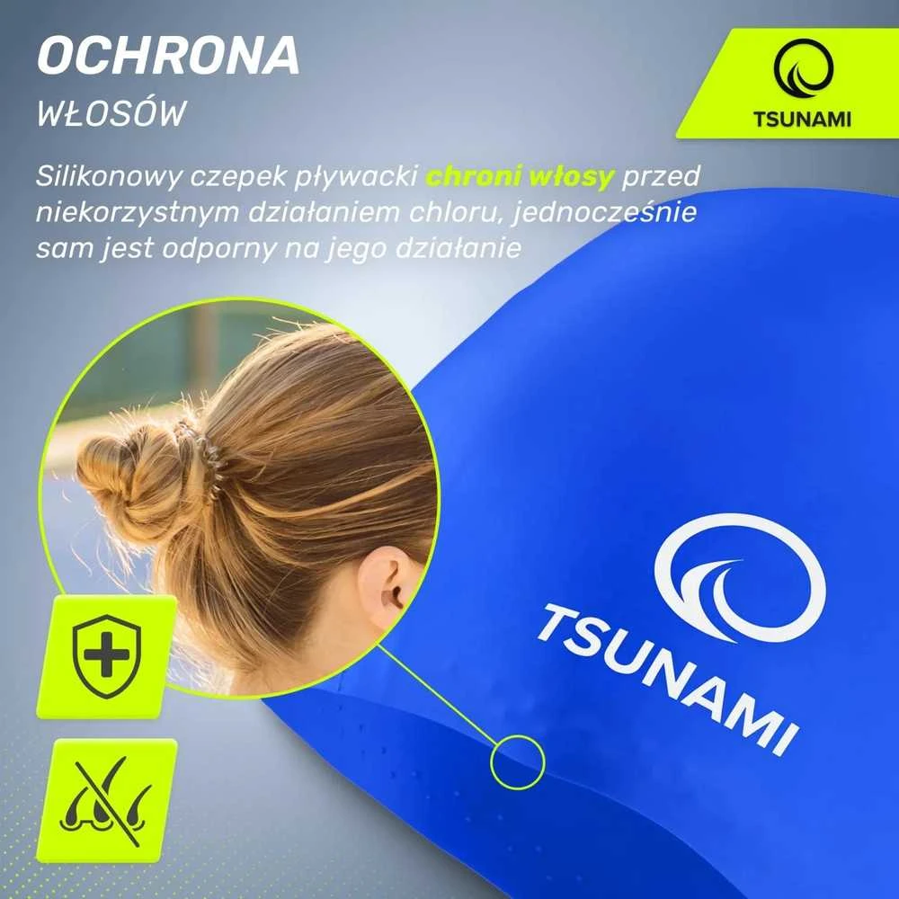 TSUNAMI tamsiai mėlyna unisex plaukimo kepuraitė