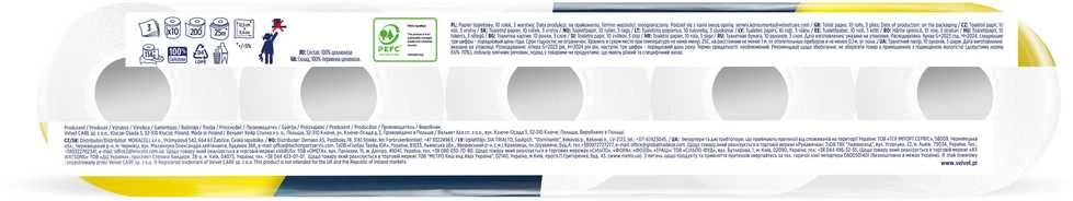 Tualetinis popierius Baltas Cotton Velvet 10 rit./200lap./3sl baltas