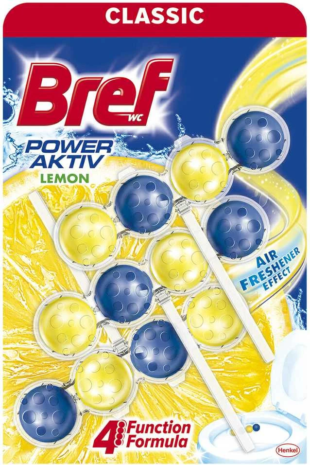 WC valiklis-gaiviklis BREF Power Aktiv Lemon, 3x50g