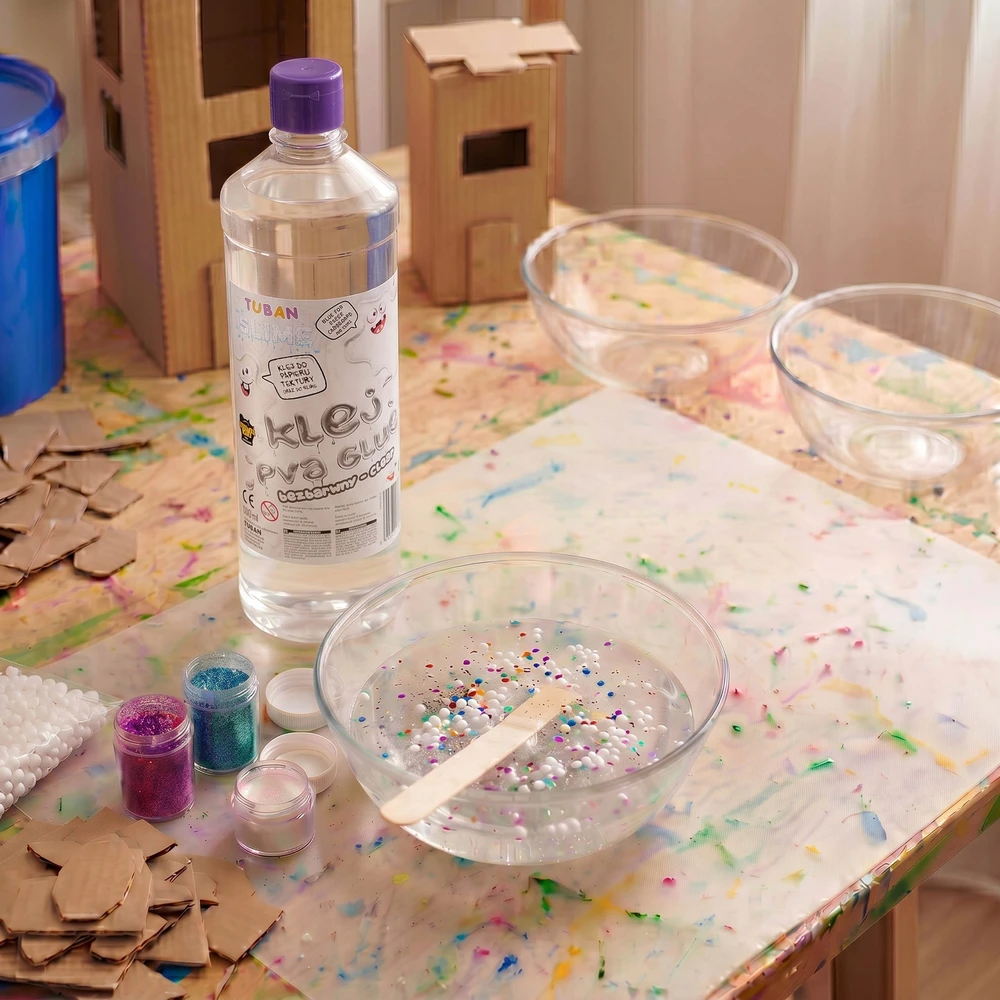 TUBAN Colorless SLIME klijai, vandens pagrindo POPIERIUS klijai ir PVA 1L