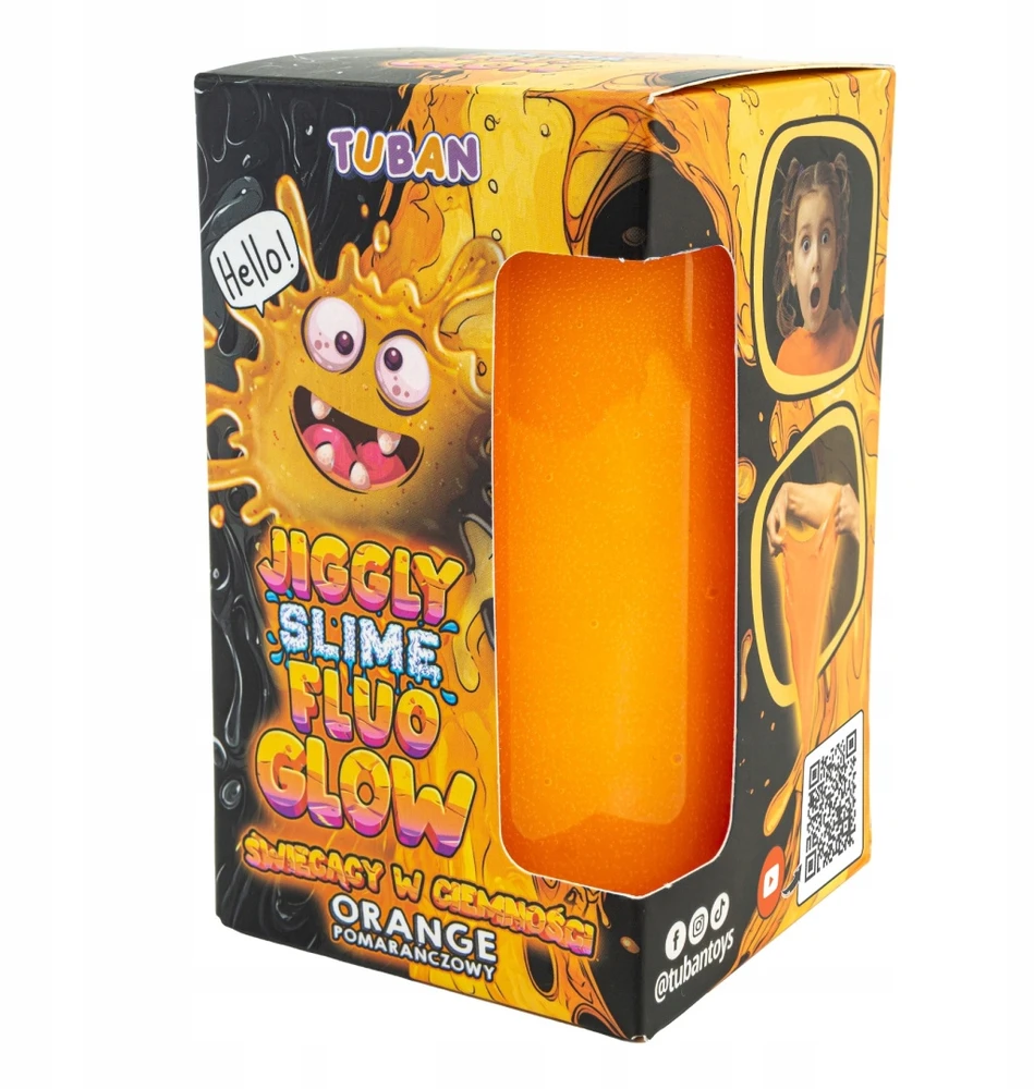 Tuban Jiggly Slime - Tamsoje švytintis gleivės - Oranžinis (430 g)