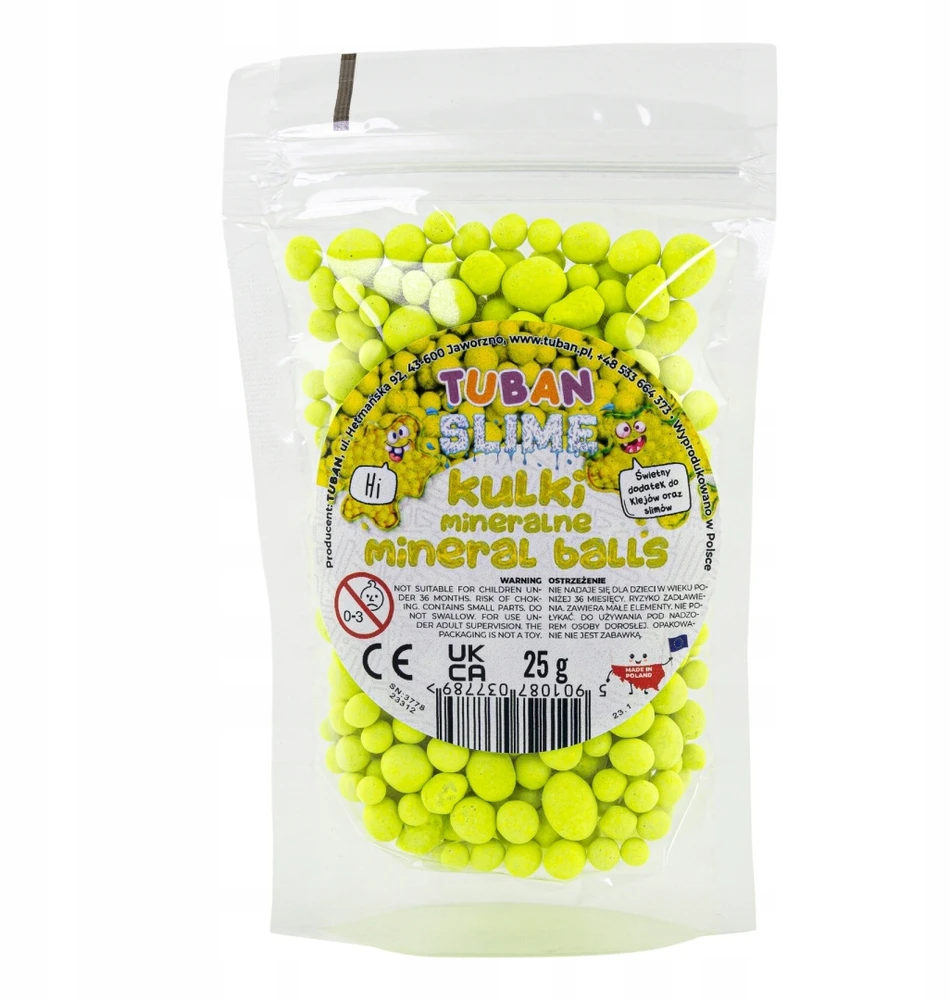Tuban Priedai slaimui - Mineraliniai rutuliukai - Geltona (25 g)