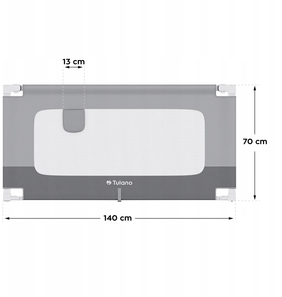 Barjeras lovai, lovos apsauga, turėklas „TULANO Cover 44“, 140 cm čiužiniui, reguliuojamas