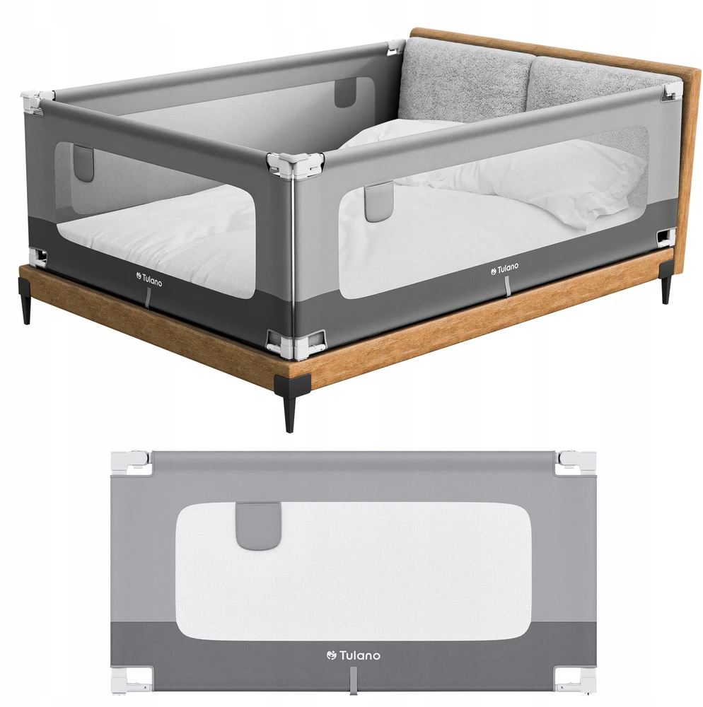 Barjeras lovai, lovos apsauga, turėklas „TULANO Cover 44“, 140 cm čiužiniui, reguliuojamas
