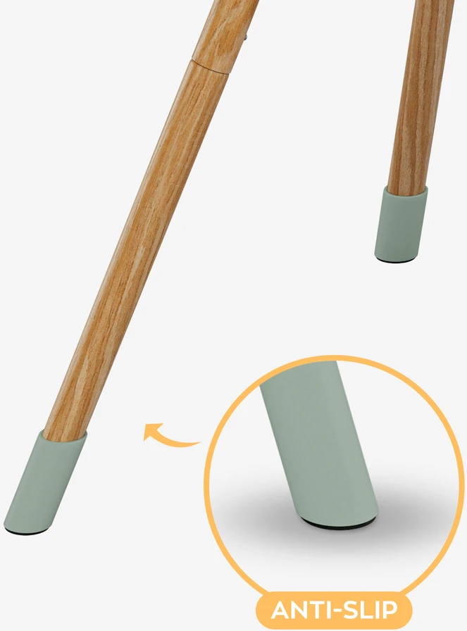 TULANO sulankstoma maitinimo kėdutė, medinė, žalia, 2in1, 25kg, 6 mėn-6 metai