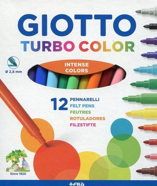 "Turbo Color" rašikliai 12 spalvų Giotto