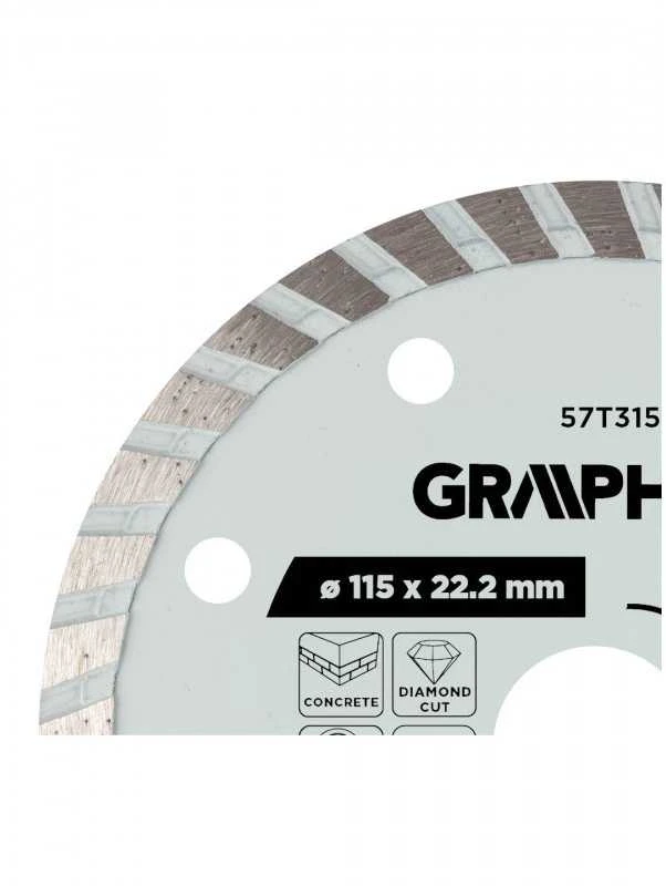 Graphite Turbo pjovimo deimantinis diskas, 115 x 22,22 mm, sausam pjovimui