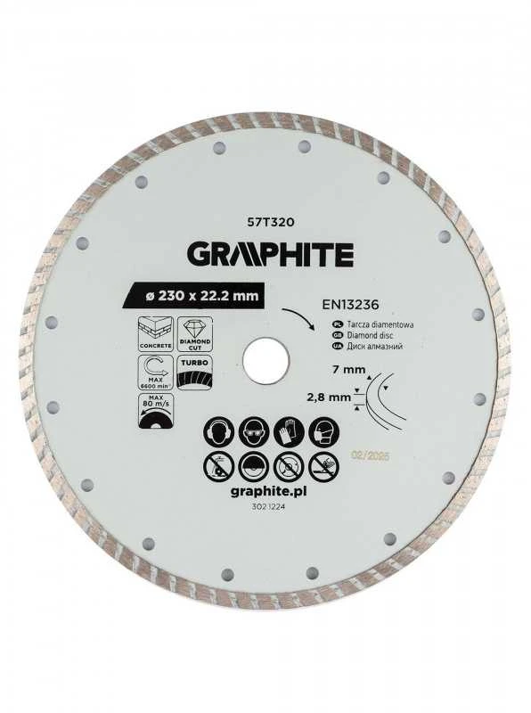 Graphite Turbo pjovimo deimantinis diskas, 230 x 22,22 mm, sausam pjovimui