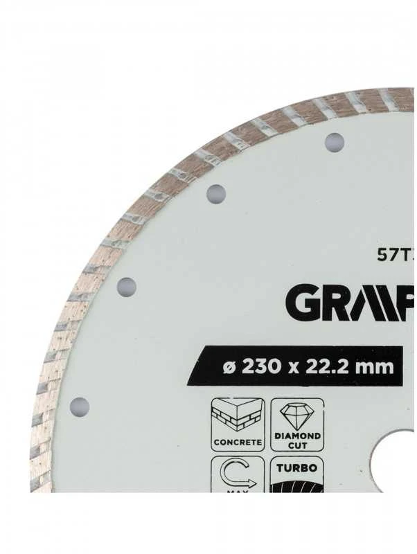 Graphite Turbo pjovimo deimantinis diskas, 230 x 22,22 mm, sausam pjovimui