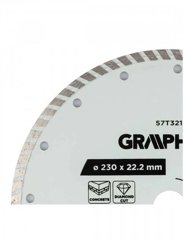 Graphite Turbo pjovimo deimantinis diskas, 230 x 22,22 mm, sausam ir šlapiam pjovimui
