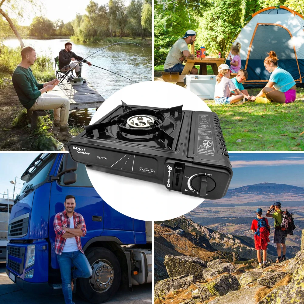 Turistinė DUJINĖ VIRTELĖ x4 kasetė, lagaminas MaxiCamp SERTIFIKATAS