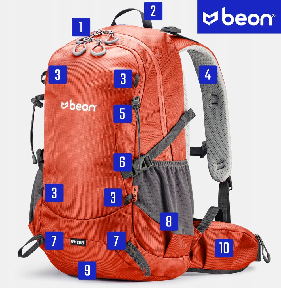 Turistinė kuprinė BEON 30L, raudona