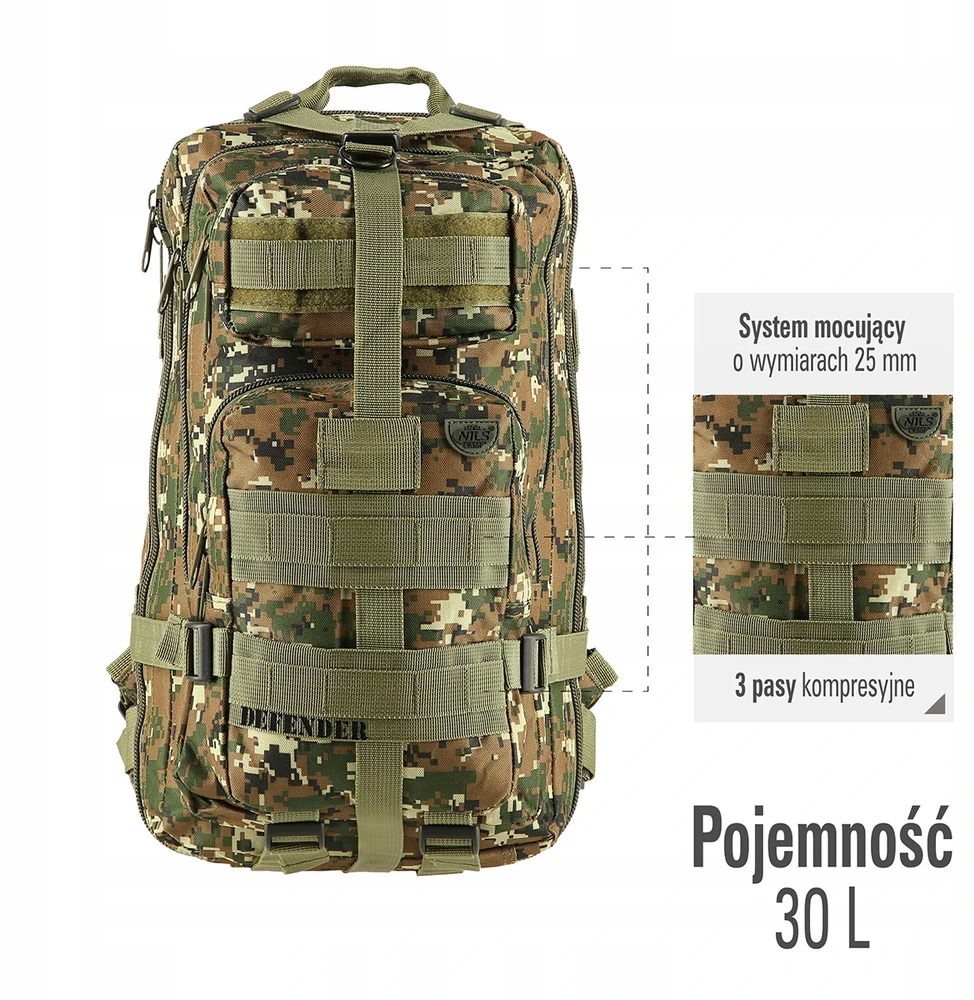 NILS CAMP DEFENDER Backpack CBT7204 Juodas, Moro