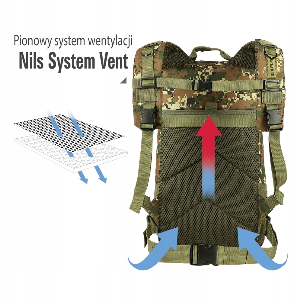 NILS CAMP DEFENDER Backpack CBT7204 Juodas, Moro
