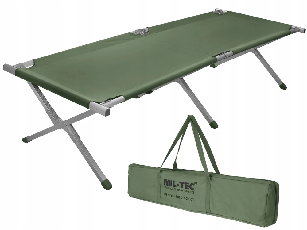 Mil-Tec Od US Style Alum. Folding Cot W. Bag Sulankstoma lauko lova su krepšiu