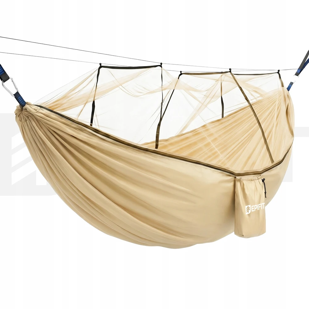 TURISTINIS HAMAKAS SU TINKLELIS NUO UODŲ, DIDELIS, 330x140 CM, 200 KG, SODAS