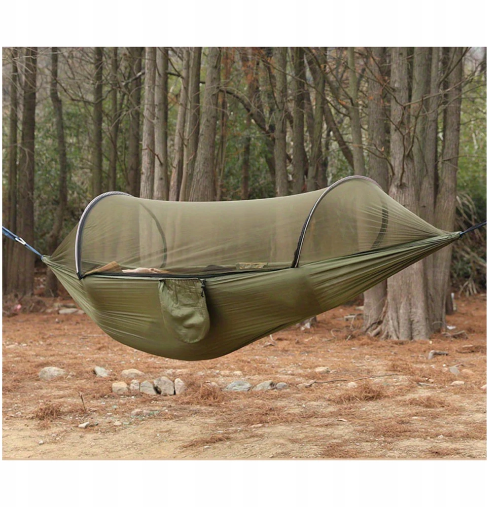 Turistinis hamakas su tinkleliu nuo uodų 260x140cm, 2 asm.