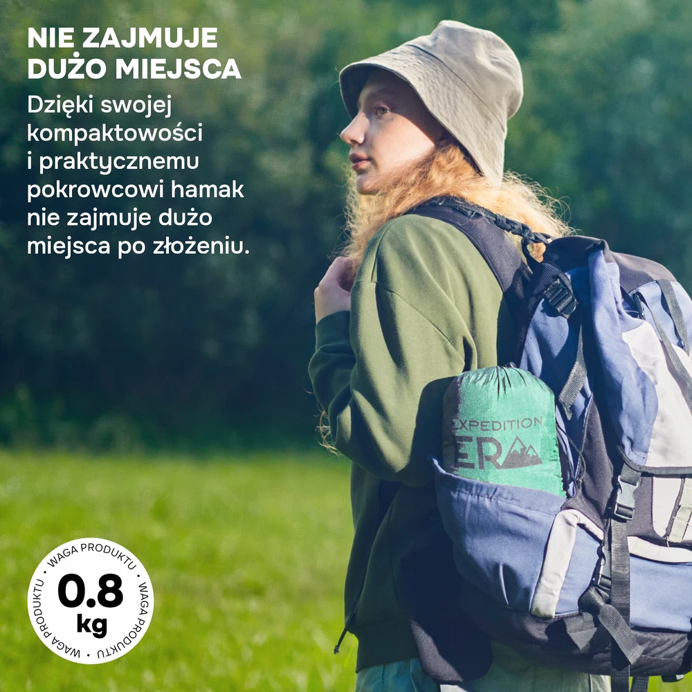 Turistinis hamakas su tinkleliu nuo uodų 270x140 cm
