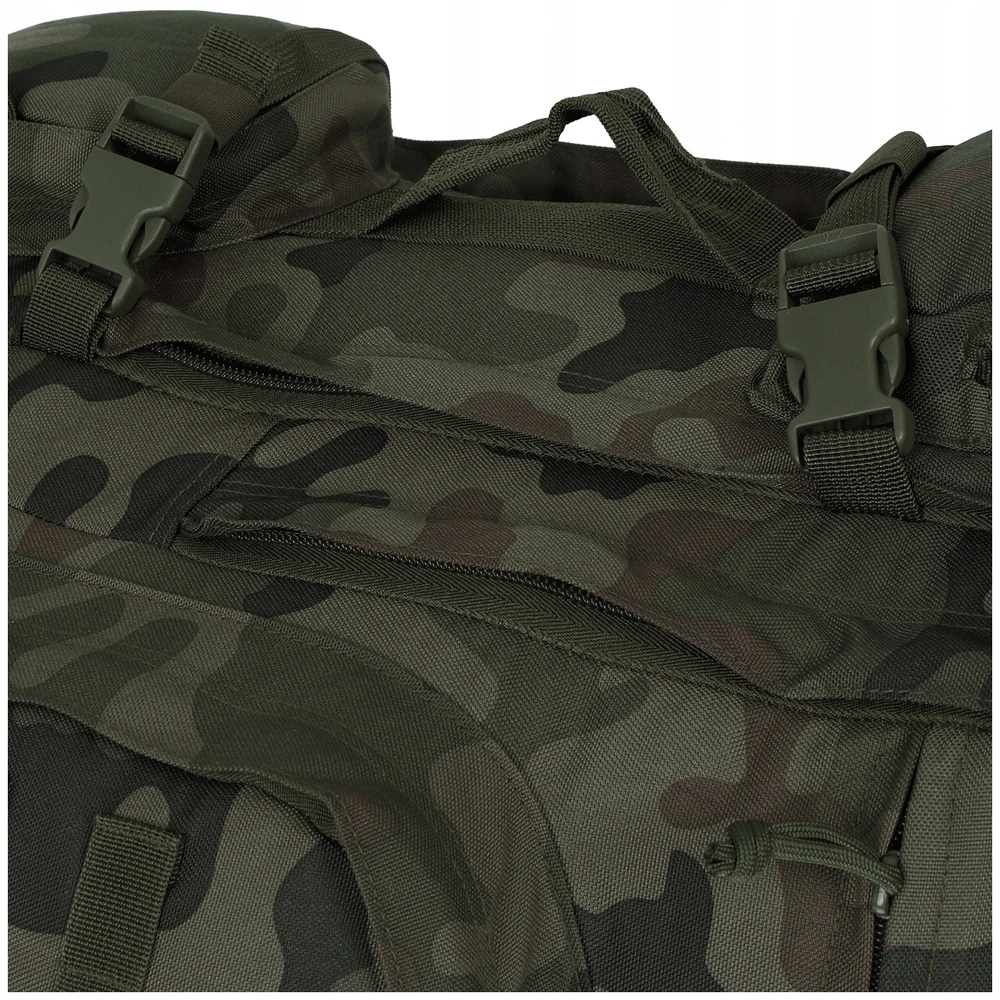 Turistinis kuprinė Grizzly 65L, Texar, atspari vandeniui, atsegama nugarėlė su kilimėlio (karimatos) funkcija, su angomis vandens gėrimo sistemai (camelback), PL Camo / Wz.93 kamufliažas