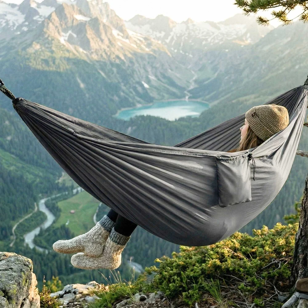 Turistinis sodo hamakas dvivietis sodui terasoje 260x145 cm Didelis
