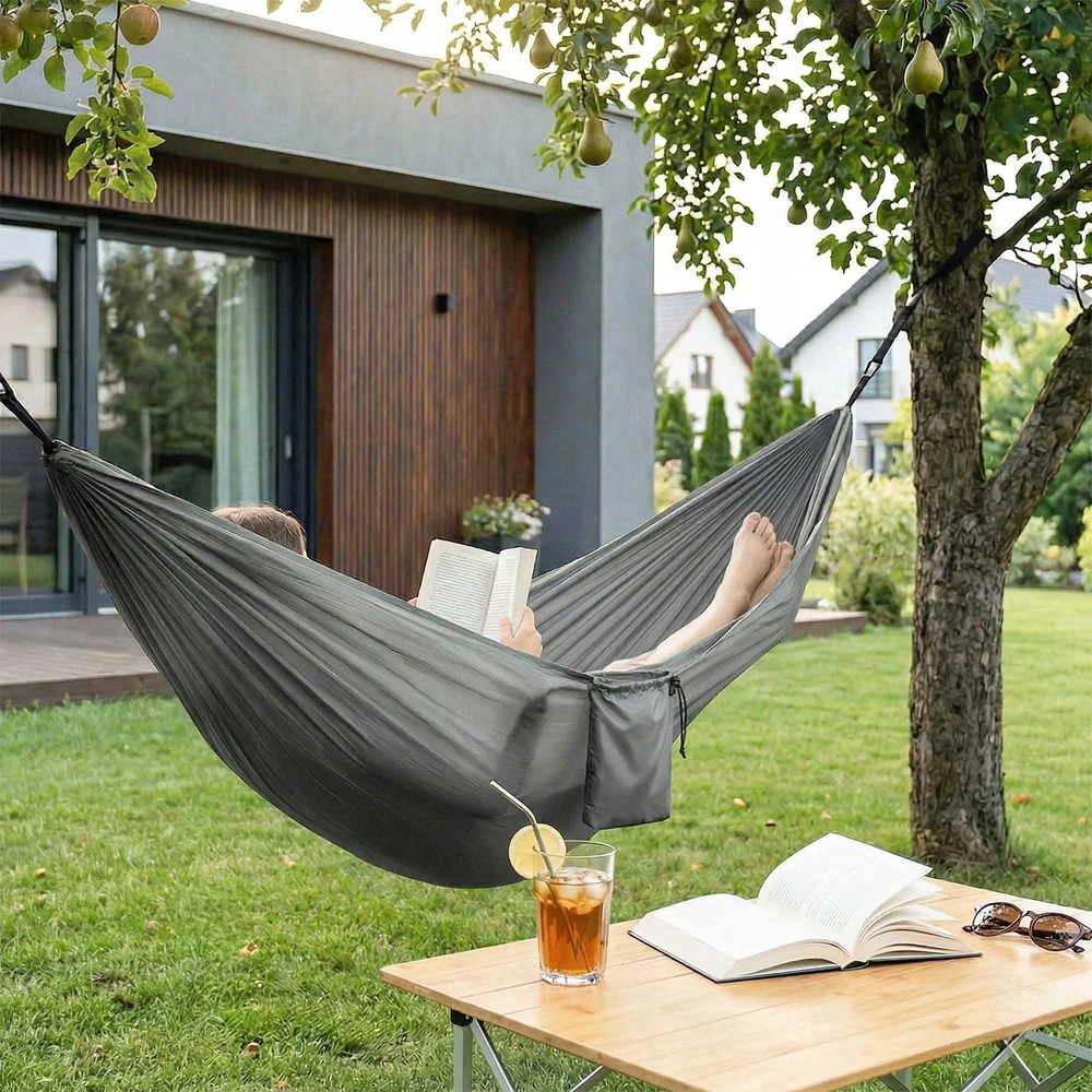 Turistinis sodo hamakas dvivietis sodui terasoje 260x145 cm Didelis