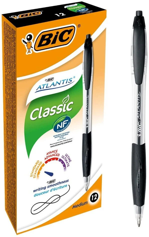 Bic Tušinukas Atlantis Classic 1.0 mm, juodas, 1 vnt. 136717