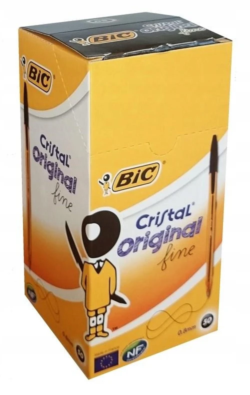 Bic Tušinukas Cristal Fine 0.3 mm, juodas, pakuotėje 50 vnt .134485
